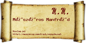 Mészáros Manfréd névjegykártya